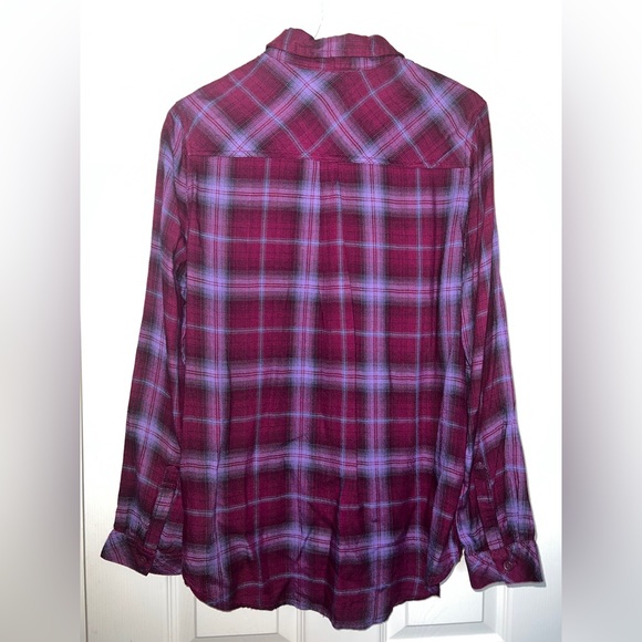 💜NWT! Beach Lunch Lounge Plaid Shirt - Picture 3 of 4